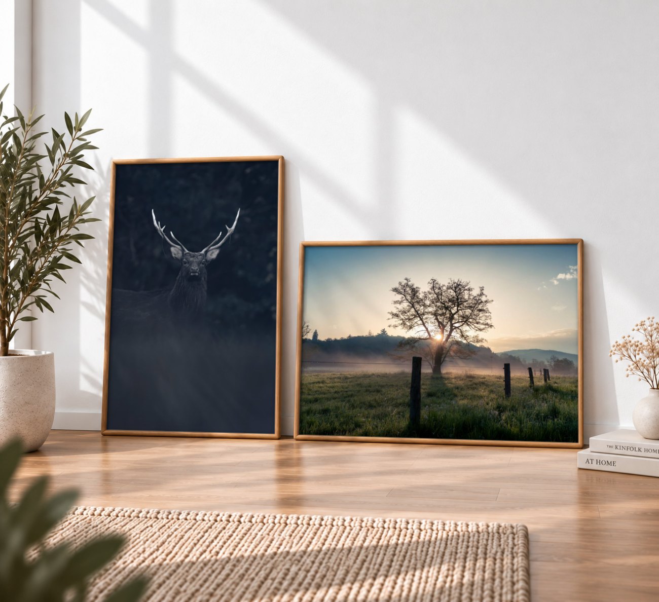 Zwei gerahmte Wandbilder im Wohnraum